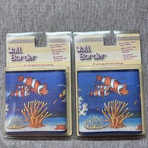 NOS Borders Unlimited Seascape Wall Border 5"‎ x 15' Fish Coral Peel and Stick